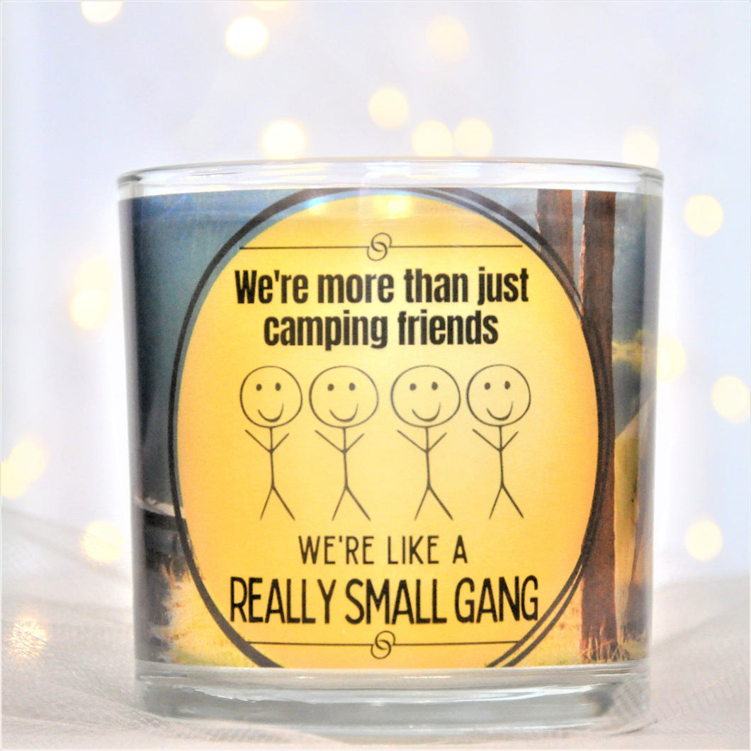 We're more than just camping friends WE'RE LIKE A REALLY SMALL GANG